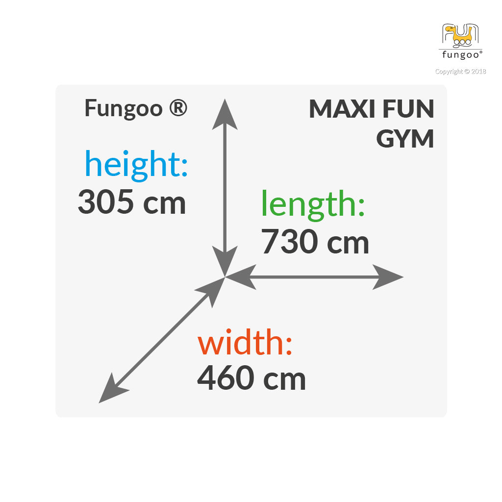 Spielturm Fungoo Maxi Set Fun Gym inkl. Rutsche, Schaukel, Kletterwände und Brücke