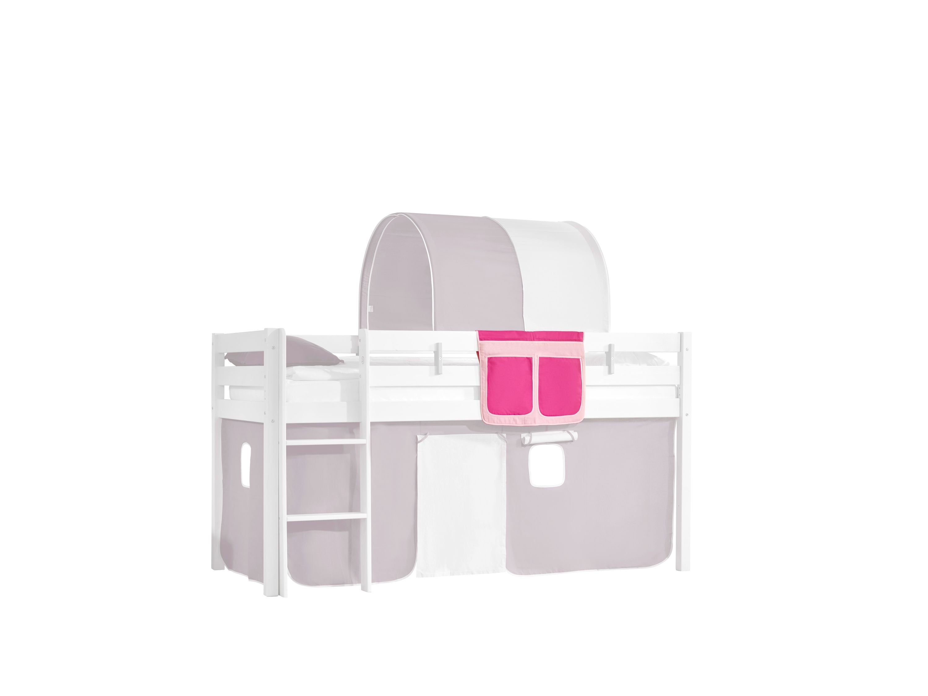 Bett-Tasche für Hoch- & Etagenbetten mit 2 Fächer 100 % Baumwolle und bei 30° waschbar rosa-pink
