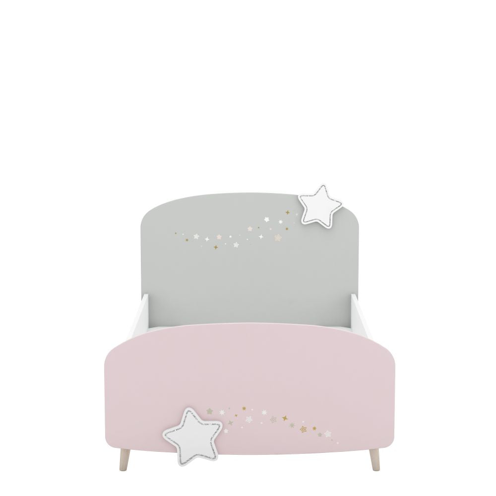 Kinderbett Sternschnuppe 90*200 cm rosa - weiß Mädchen Jugendbett Kinderliege Bettgestell Bettliege