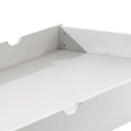 Einzelbett Akira Vipack inkl Bett 90*200 cm + Bettschublade mit Rollenauszug 90*190 cm MDF Holz weiß