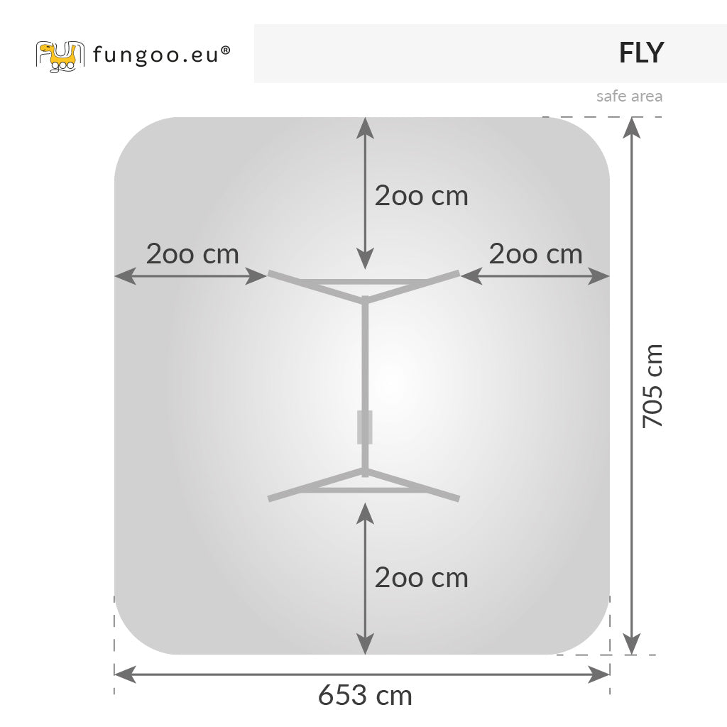 Schaukel Fungoo Swing Fly 2.0 inkl. rotem und grünem Schaukelsitz