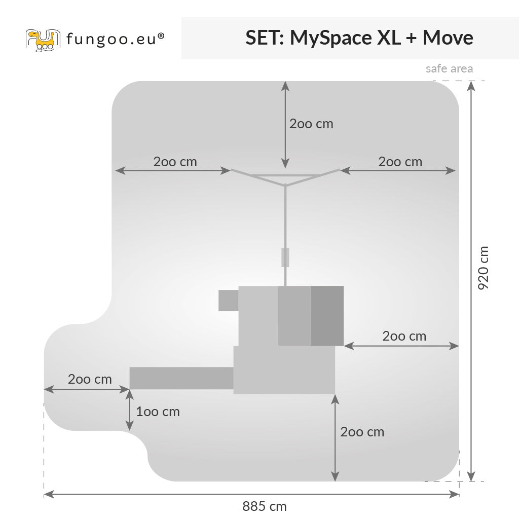 Spielturm Fungoo MySpace XL Move+ inkl. Rutsche und Doppelschaukel