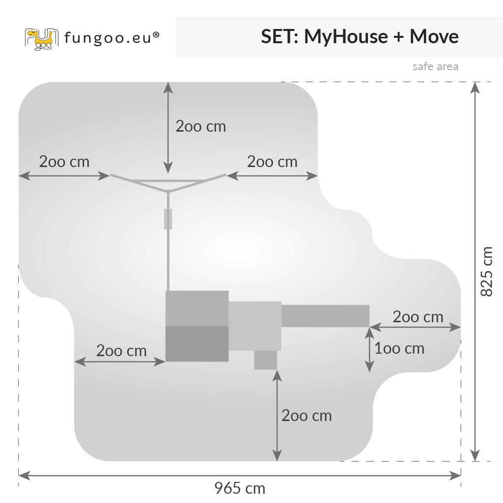 Spielturm Fungoo MyHouse Move+ inkl. Rutsche und Doppelschaukel