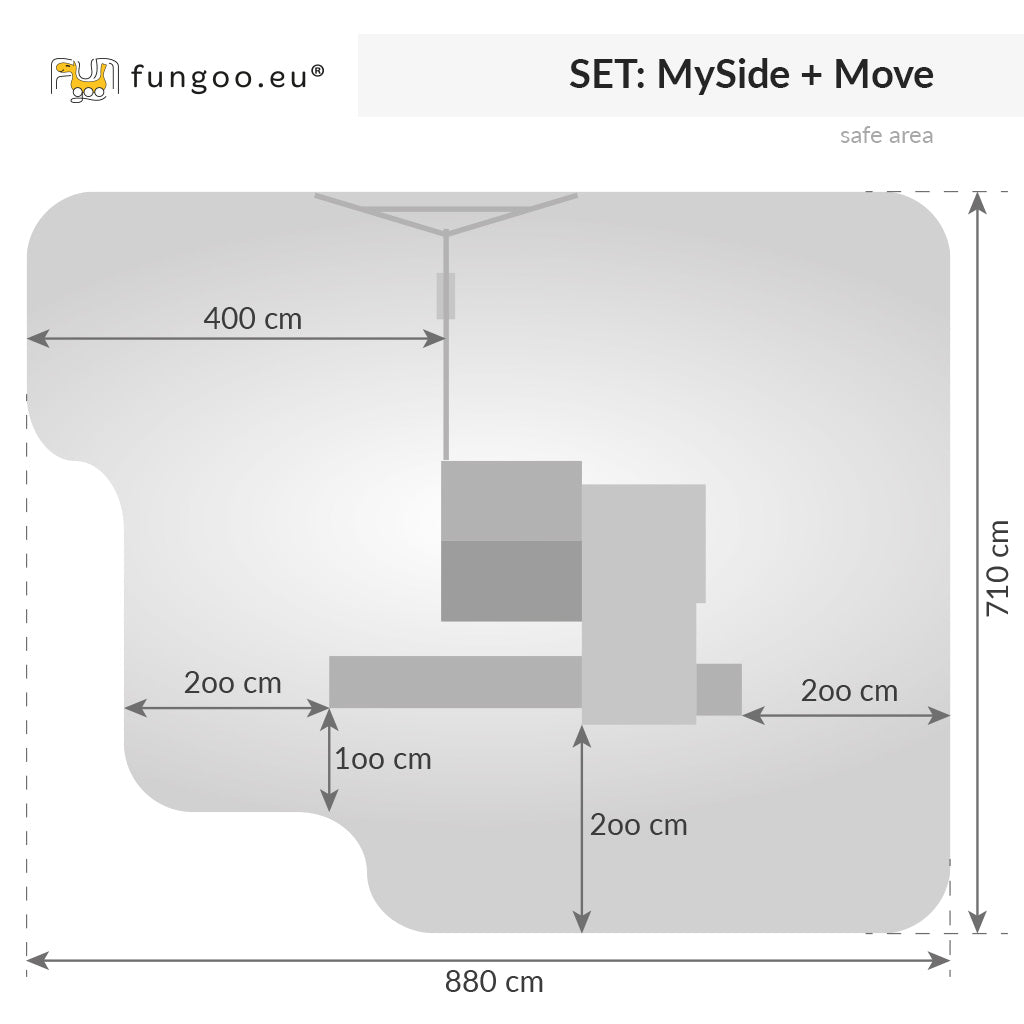 Spielturm Fungoo MySide Move+ inkl. Rutsche, Haus und Doppelschaukel