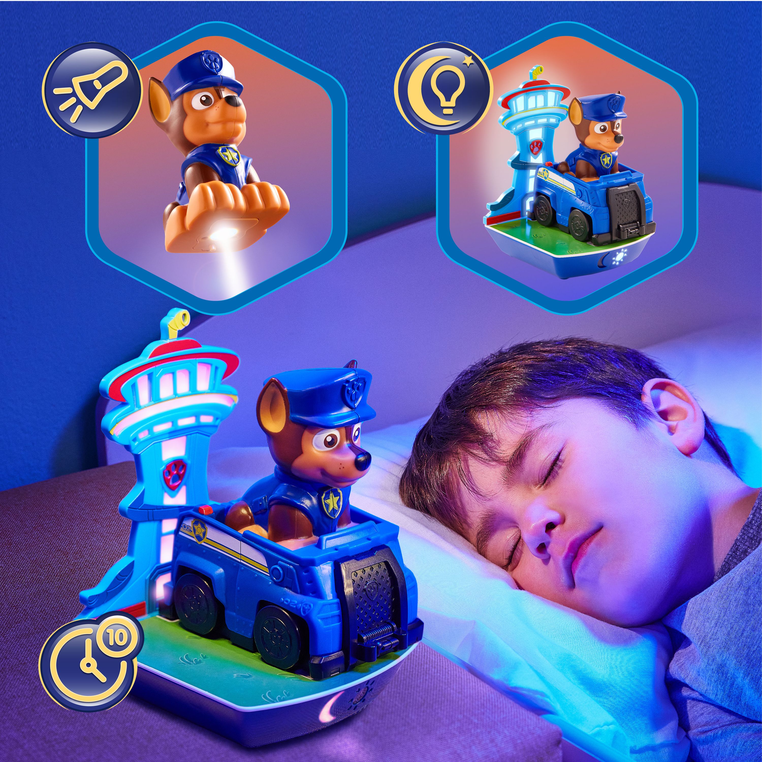 Paw Patrol GoGlow Dream 3-in-1-Nachttischlampe + Taschenlampe und Schlaftrainer für Kinder