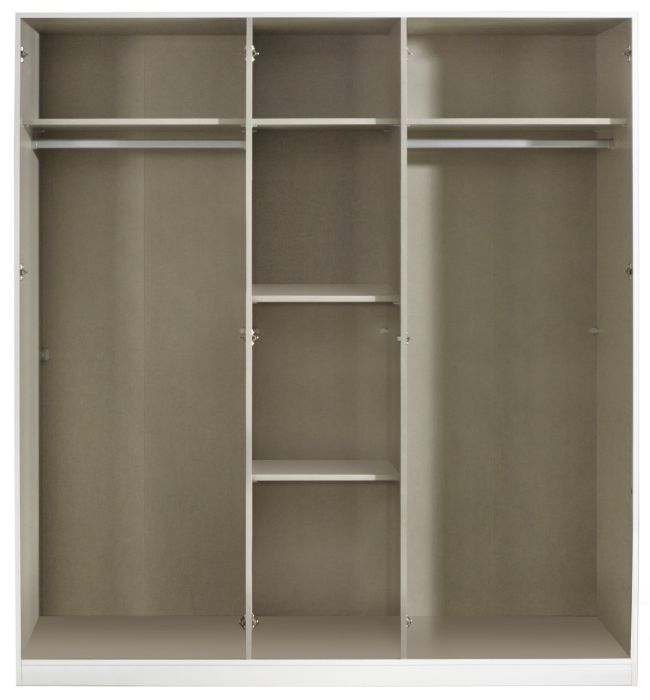 Drehtürenschrank Laura grau - weiß grau-metallic 5 Türen B 181 cm
