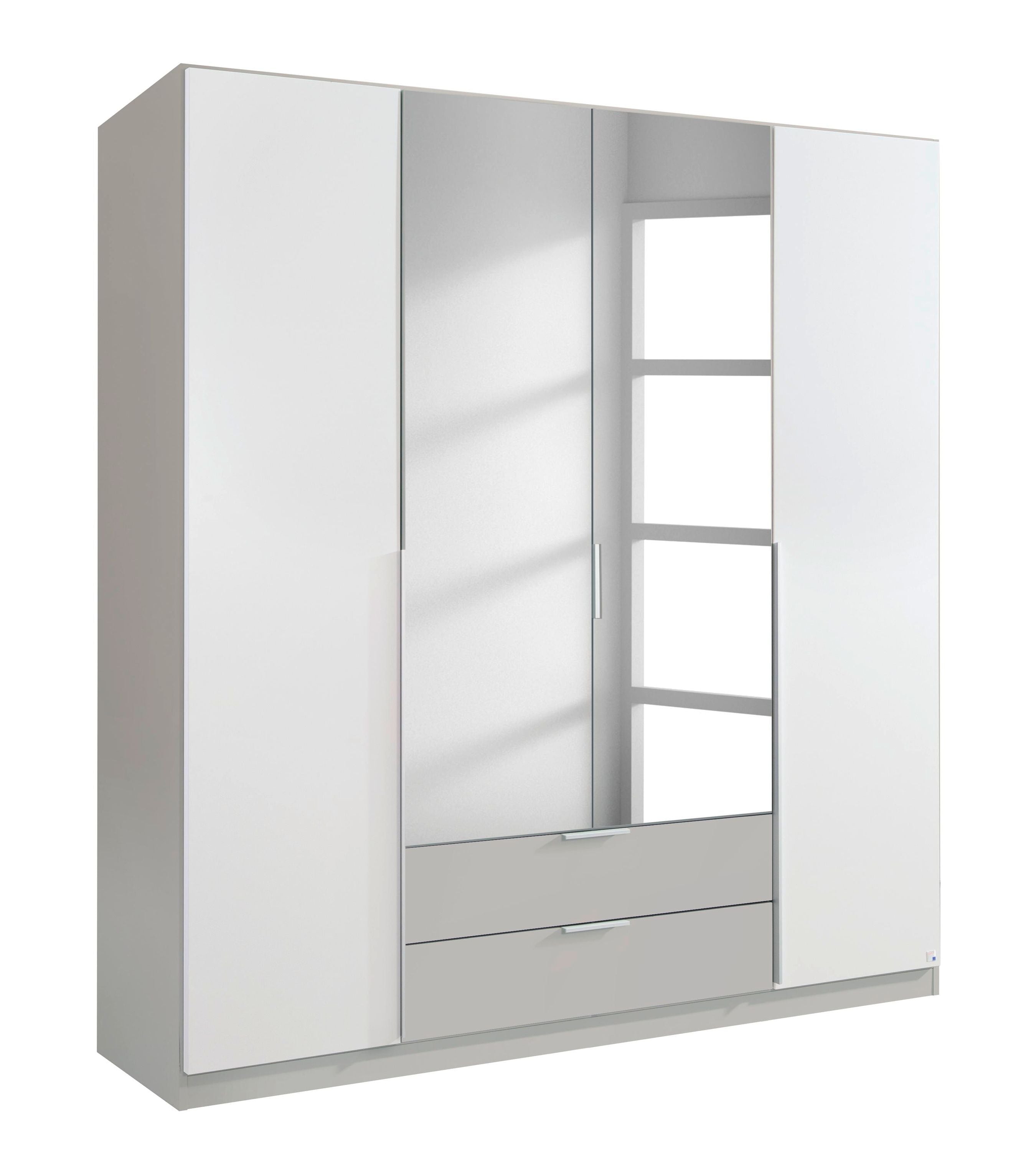 Kleiderschrank Bela weiß - grau 4 Türen B 181 cm - H 197 cm