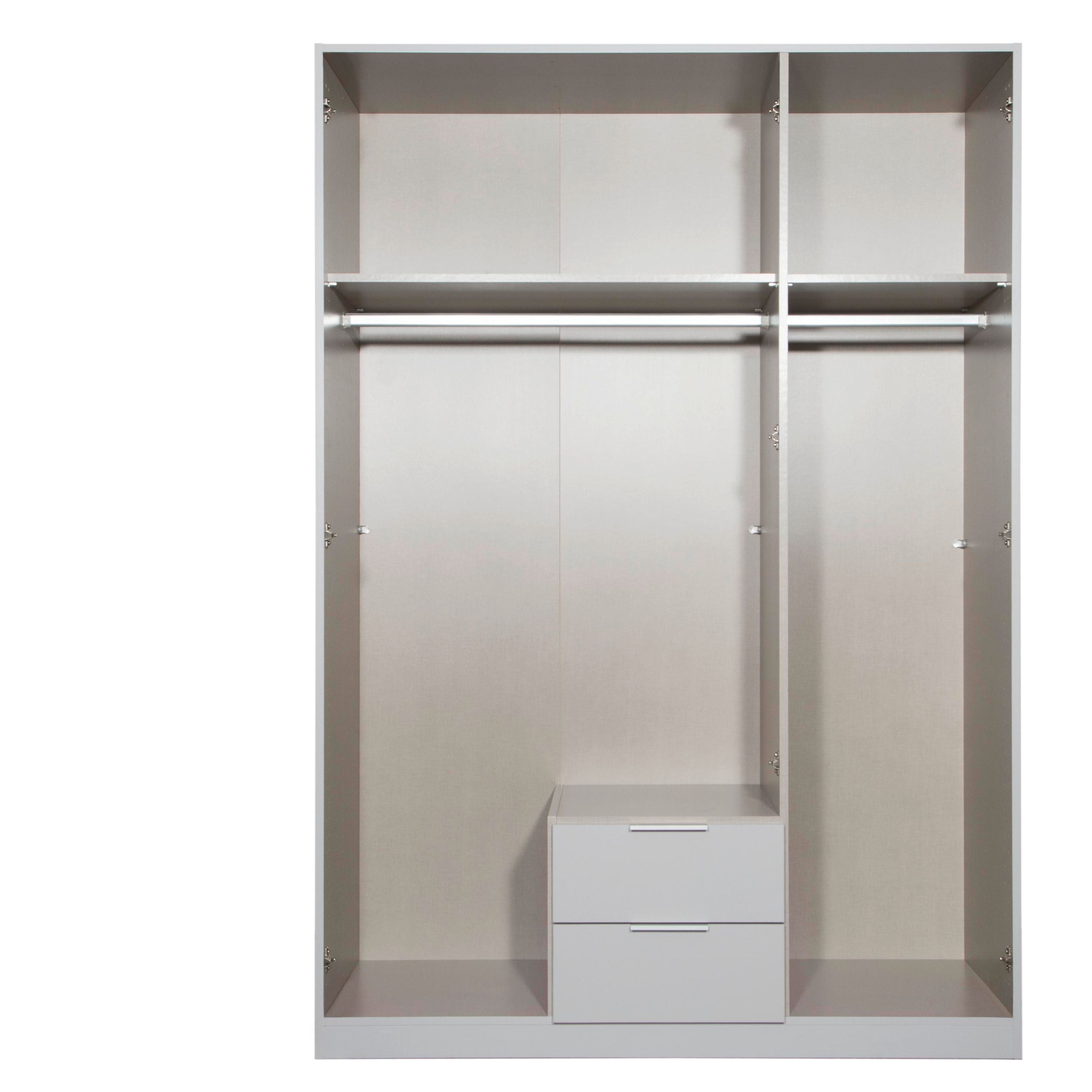 Kleiderschrank Bela weiß - grau 3 Türen B 136 cm - H 197 cm