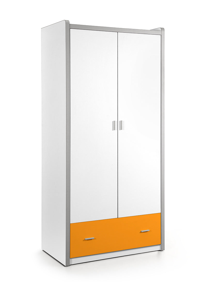 Kleiderschrank Valerie 2-trg weiß - orange B 97 cm - H 202 cm - T 60 cm