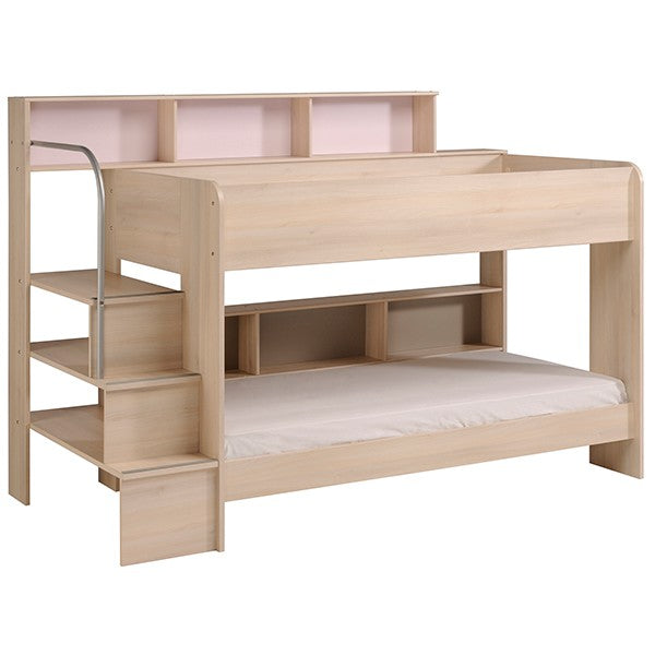 Kinderzimmer Bibop 42 Parisot Bett + Lattenrostplatten + 2-trg Kleiderschrank + Regale + Podest-Leiter