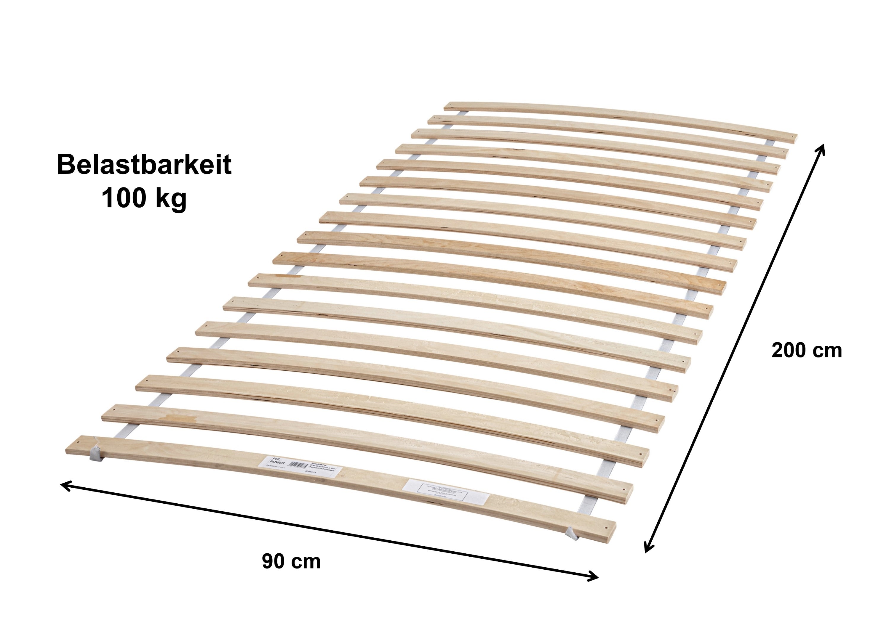 Rollrost Rolly 90*200 cm 17 flexible Feder-Holzleisten Birke massiv