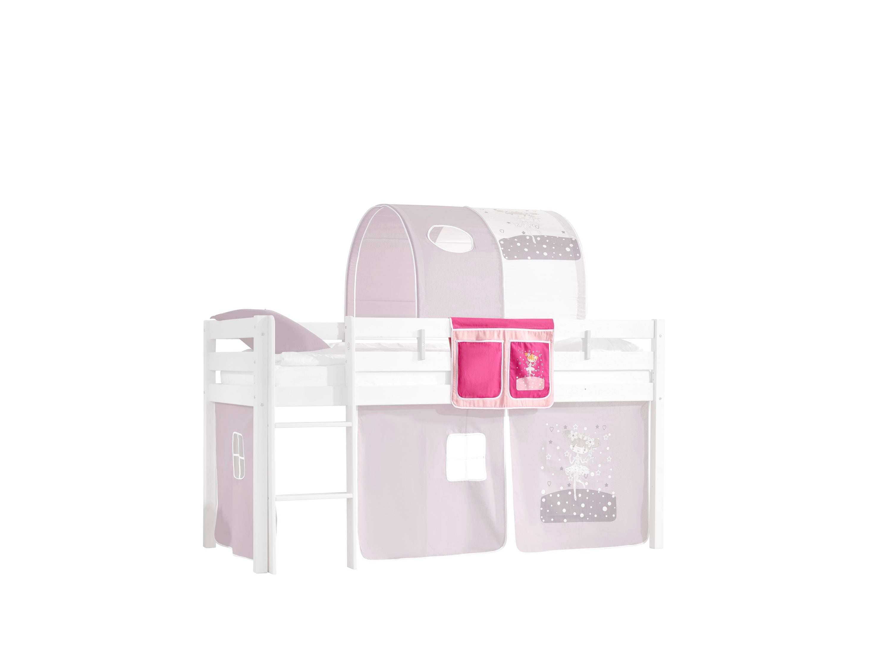 Bett-Tasche für Hoch- & Etagenbetten mit 2 Fächer 100 % Baumwolle pink Zauberfee