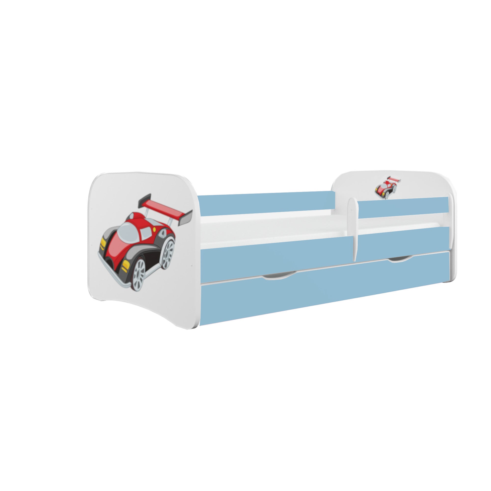 Kinderbett Jona inkl. Rollrost + Matratze + Bettschublade in weiß, blau, rosa oder grün 70*140 cm