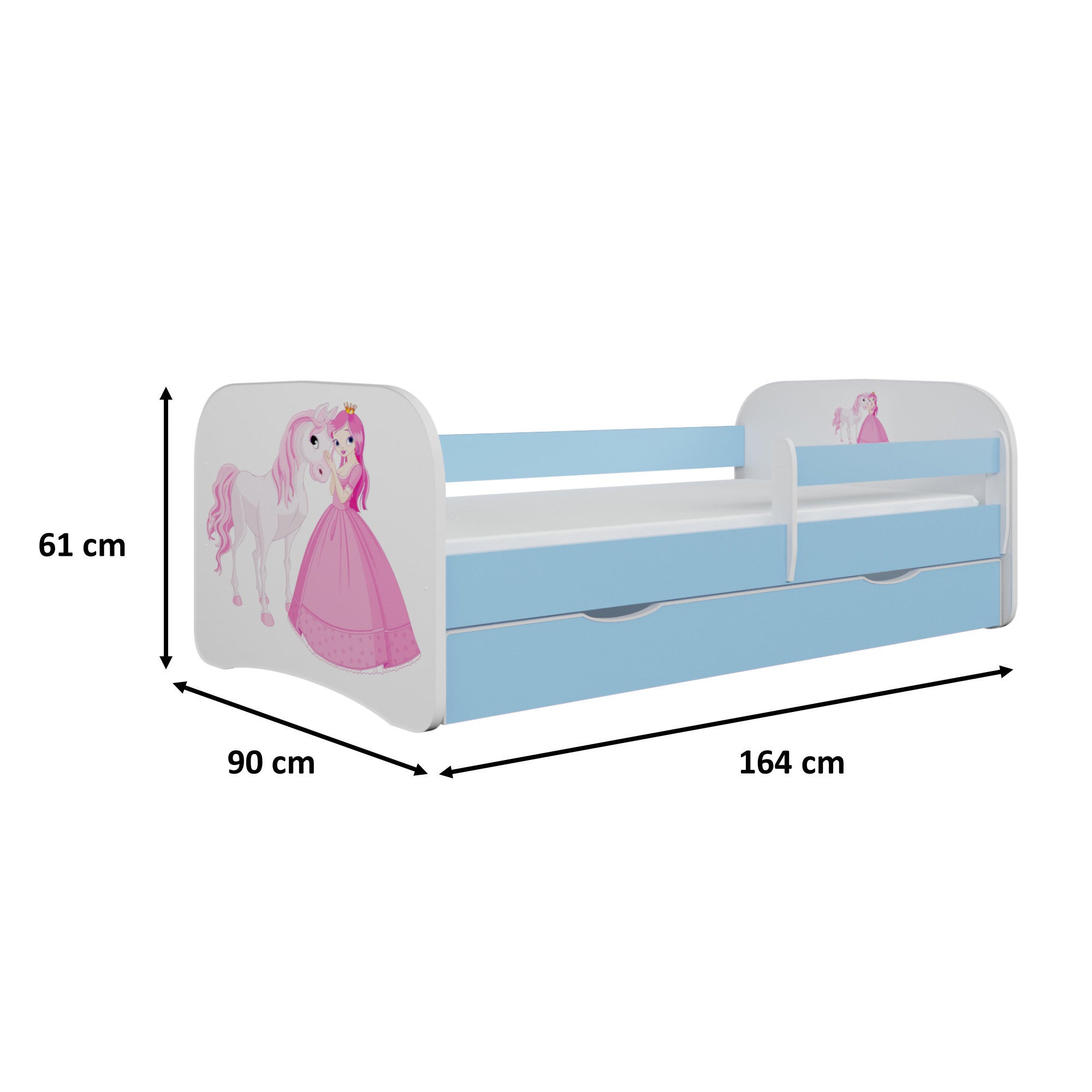 Kinderbett Jona inkl. Rollrost + Matratze + Bettschublade 80*160 cm