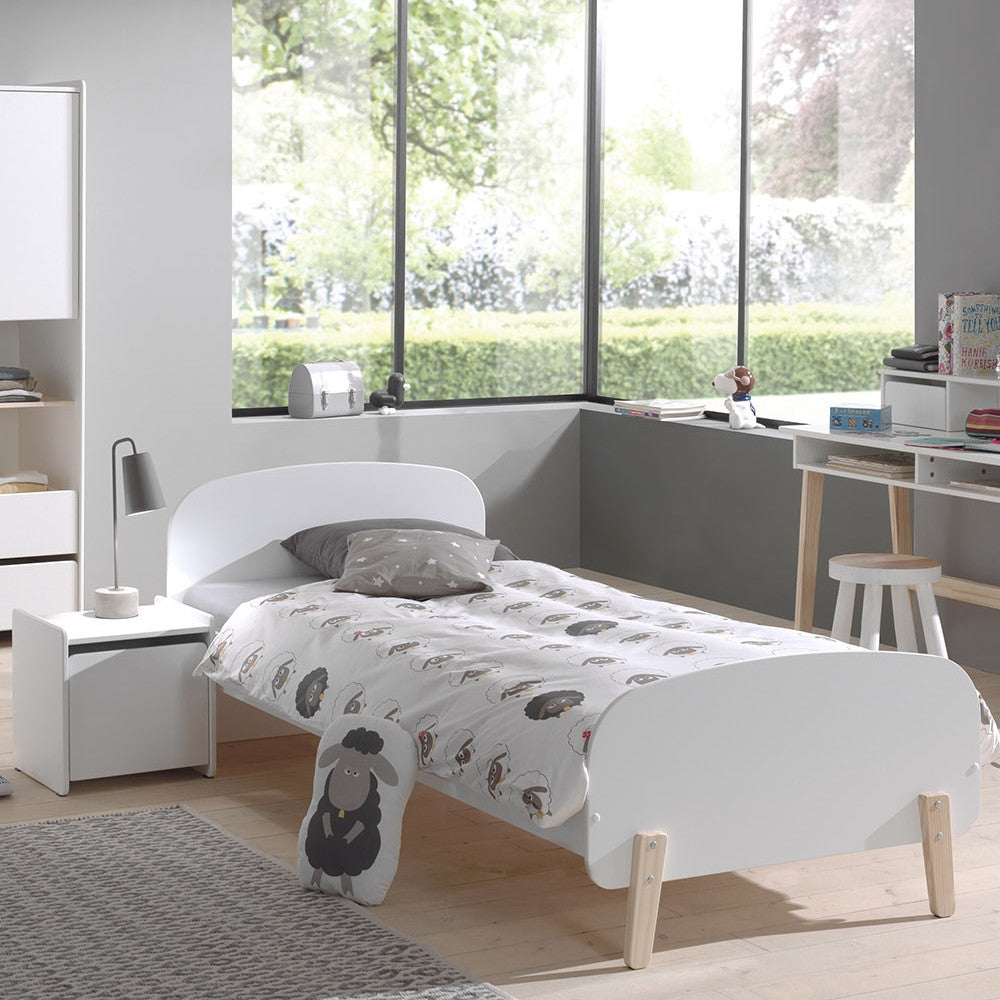 Einzelbett Cameron Vipack inkl Bett 90*200 cm + Bettschublade 90*190 cm aus hochwertigem MDF Holz weiß