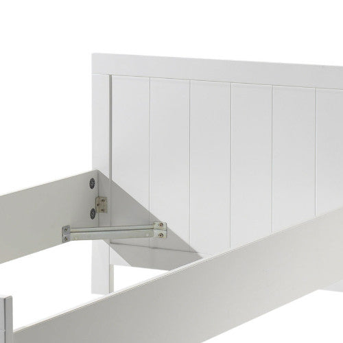 Einzelbett Akira Vipack Landhaus-Design aus hochwertigem MDF Holz + Kiefer massiv weiß in 90*200 cm
