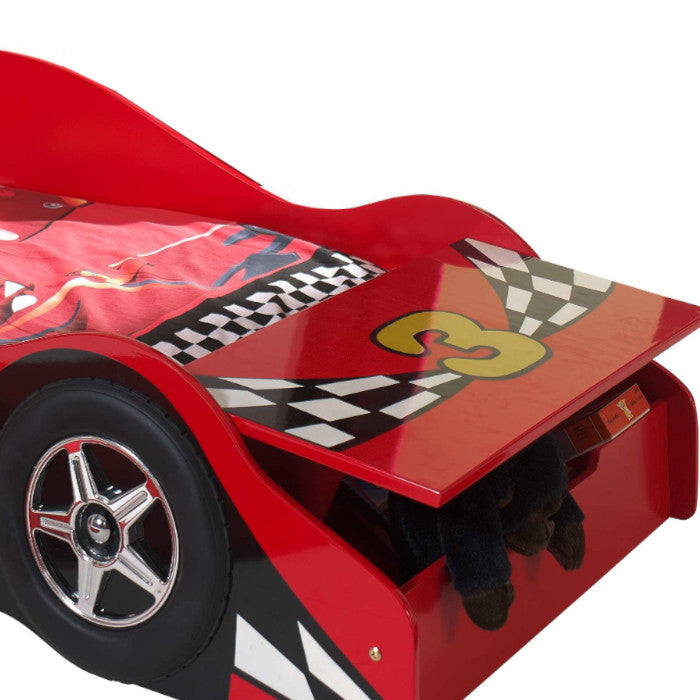 Autobett Emilio Vipack inkl. Lattenrost aus hochwertigem MDF Holz Rennwagen-Design rot in 70*140 cm