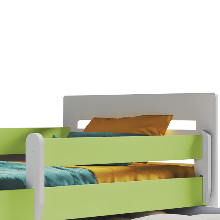 Kinderbett Riley inkl. Rollrost + Matratze + Bettschublade in grün 80*140, 80*160 oder 80*180 cm