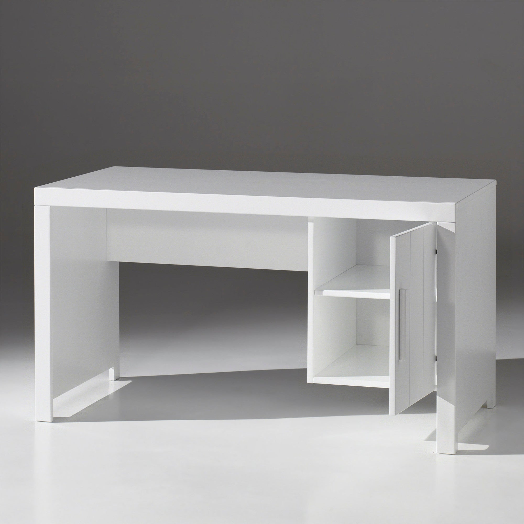 Schreibtisch Akira Vipack Landhaus-Design mit Drehtür + 2 Schrankfächer hochwertiges MDF Holz weiß