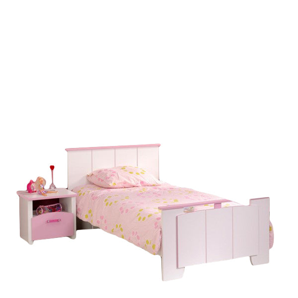 Kinderbett Biotiful 4 Parisot inkl. Nachtkommode weiß - rosa