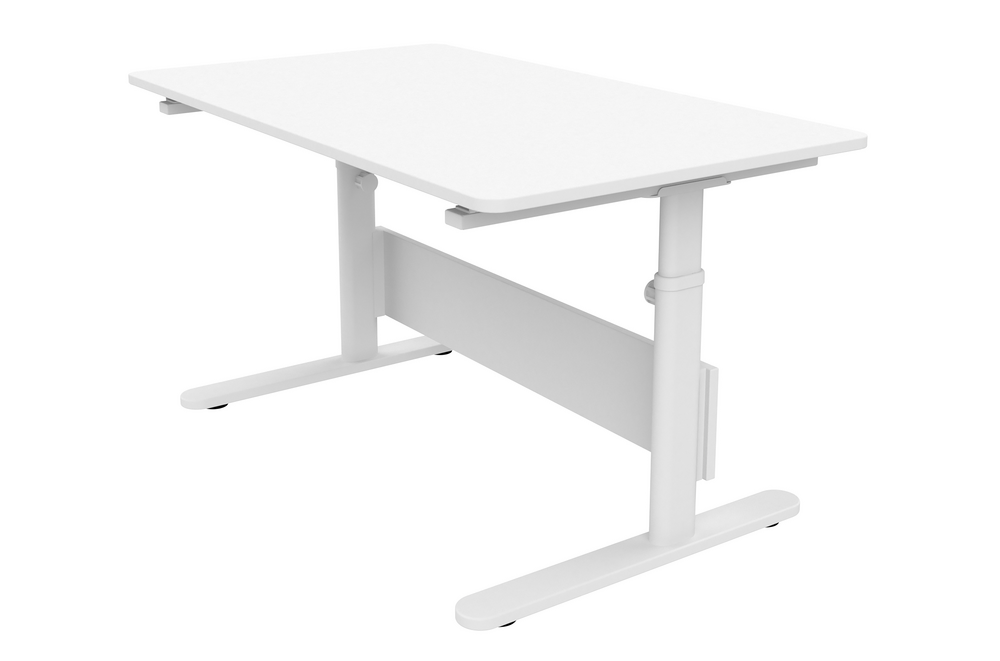 FLEXA Study EVO Schreibtisch einteilige, neigungsverstellbare Schreibtischplatte höhenverstellbare Beine mit Federsystem