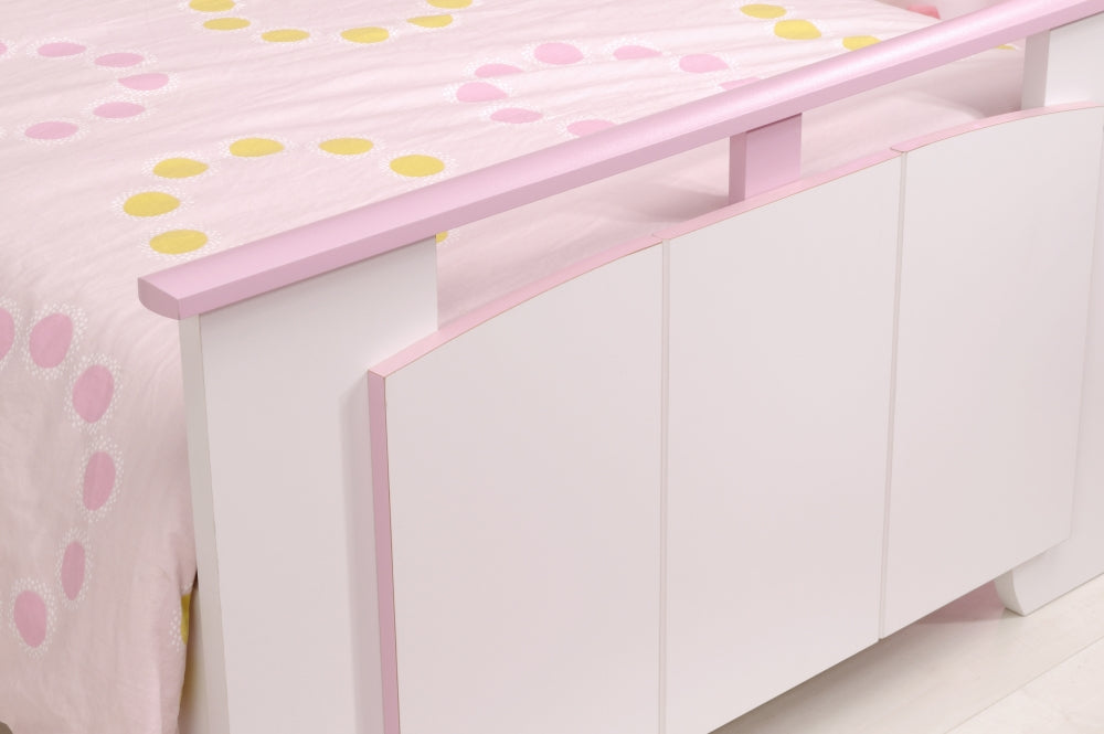 Kinderzimmer Biotiful Parisot 4-teilig Kleiderschrank Kommode Bett Nachtkommode weiß - rosa